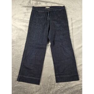 Eileen Fisher Capri Cropped‎ Denim Stretch Jeans Women's Small Dark Wash 30x24